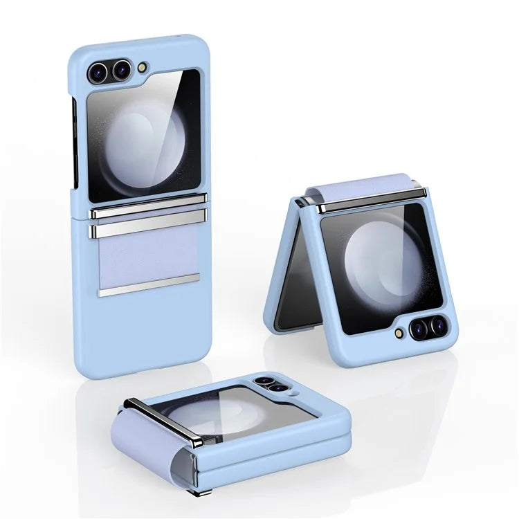 For Samsung Galaxy Z Flip5 5G Case PC+PU+Metal Shockproof Phone Cover