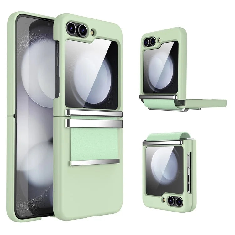 For Samsung Galaxy Z Flip5 5G Case PC+PU+Metal Shockproof Phone Cover