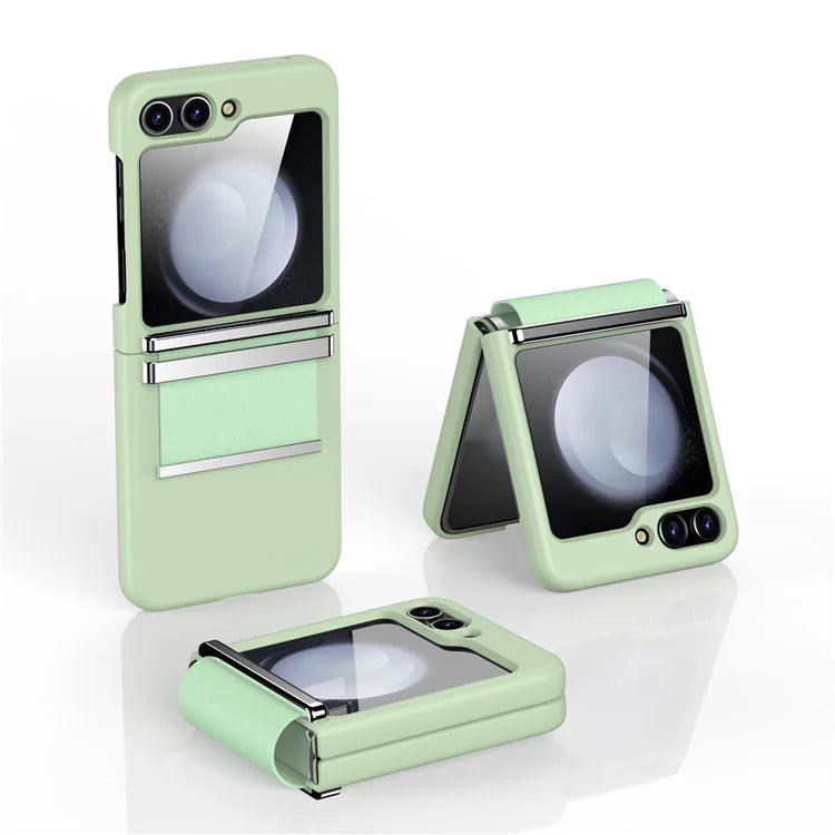 For Samsung Galaxy Z Flip5 5G Case PC+PU+Metal Shockproof Phone Cover