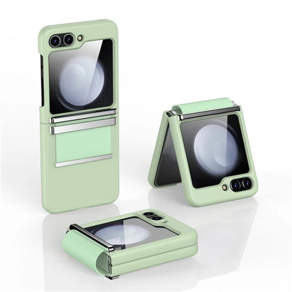 For Samsung Galaxy Z Flip5 5G Case PC+PU+Metal Shockproof Phone Cover
