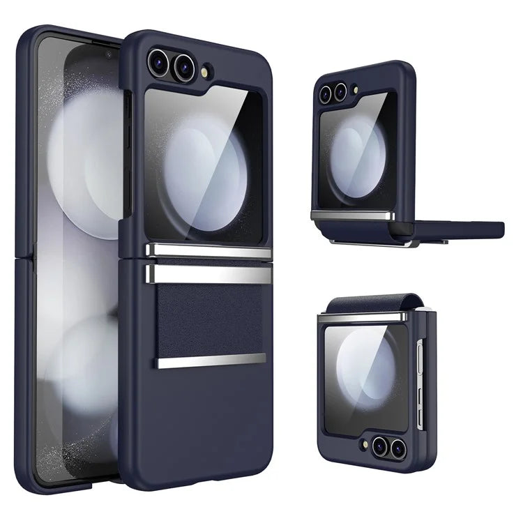For Samsung Galaxy Z Flip5 5G Case PC+PU+Metal Shockproof Phone Cover