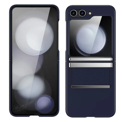 For Samsung Galaxy Z Flip5 5G Case PC+PU+Metal Shockproof Phone Cover