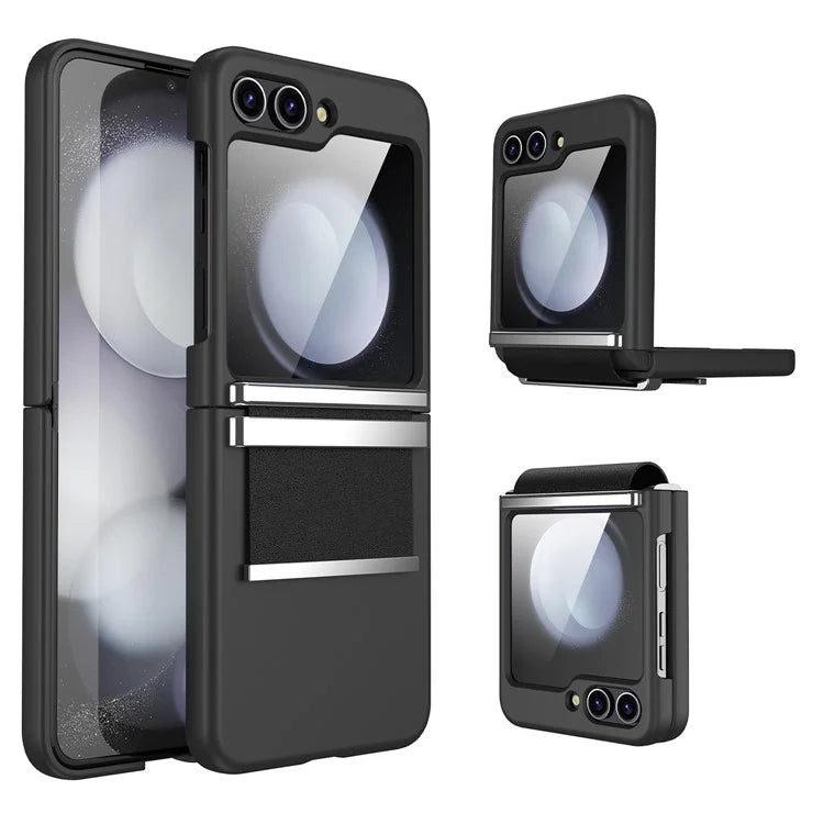 For Samsung Galaxy Z Flip5 5G Case PC+PU+Metal Shockproof Phone Cover