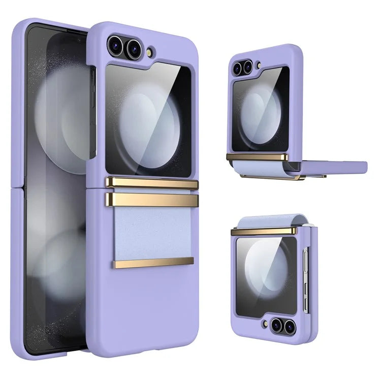 For Samsung Galaxy Z Flip5 5G Case PC+PU+Metal Shockproof Phone Cover