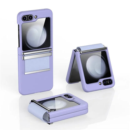 For Samsung Galaxy Z Flip5 5G Case PC+PU+Metal Shockproof Phone Cover