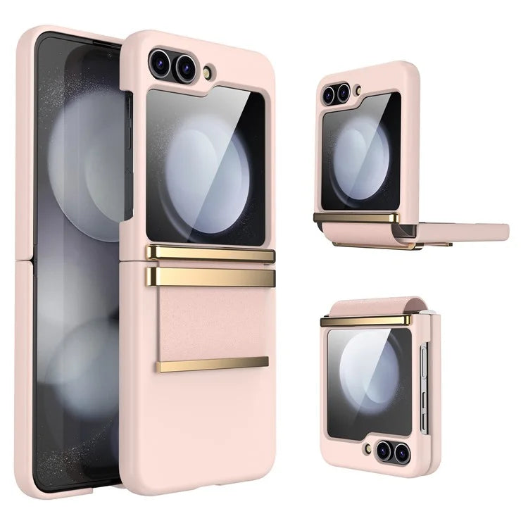 For Samsung Galaxy Z Flip5 5G Case PC+PU+Metal Shockproof Phone Cover