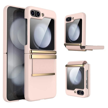 For Samsung Galaxy Z Flip5 5G Case PC+PU+Metal Shockproof Phone Cover