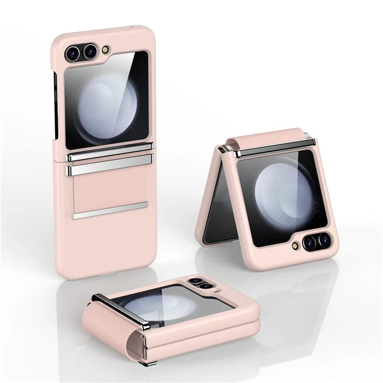 For Samsung Galaxy Z Flip5 5G Case PC+PU+Metal Shockproof Phone Cover