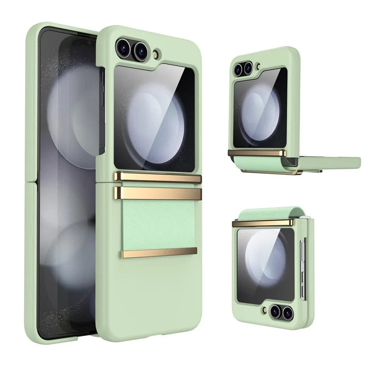 For Samsung Galaxy Z Flip5 5G Case PC+PU+Metal Shockproof Phone Cover