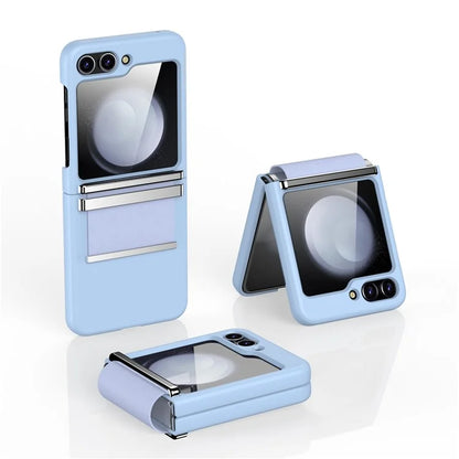 For Samsung Galaxy Z Flip5 5G Case PC+PU+Metal Shockproof Phone Cover