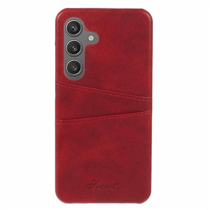 SUTENI For Samsung Galaxy S24 Calf Texture Case PU Leather Coated PC Back Shell