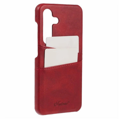 SUTENI For Samsung Galaxy S24 Calf Texture Case PU Leather Coated PC Back Shell