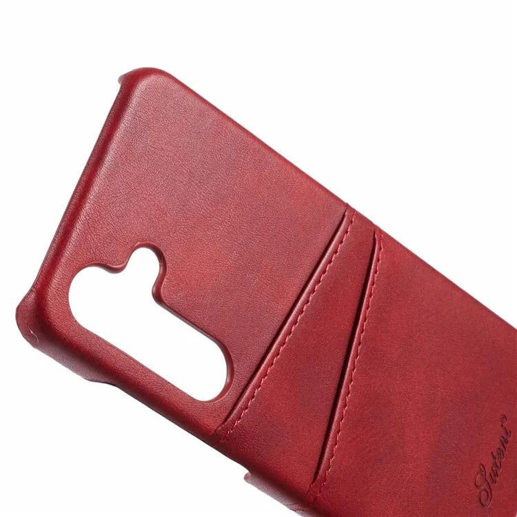 SUTENI For Samsung Galaxy S24 Calf Texture Case PU Leather Coated PC Back Shell