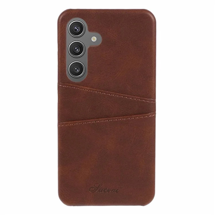 SUTENI For Samsung Galaxy S24 Calf Texture Case PU Leather Coated PC Back Shell