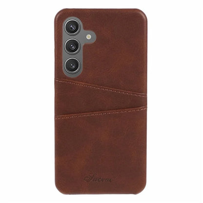 SUTENI For Samsung Galaxy S24 Calf Texture Case PU Leather Coated PC Back Shell