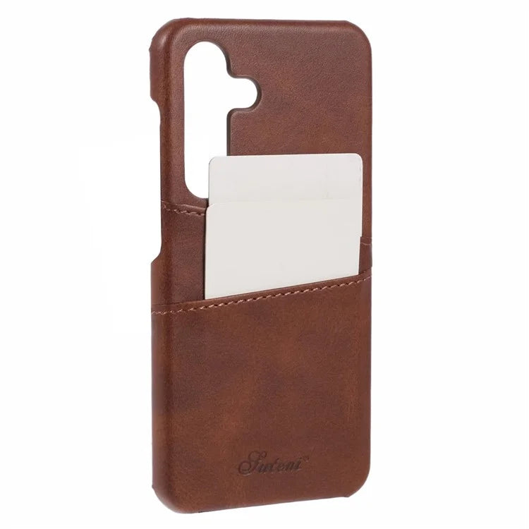 SUTENI For Samsung Galaxy S24 Calf Texture Case PU Leather Coated PC Back Shell