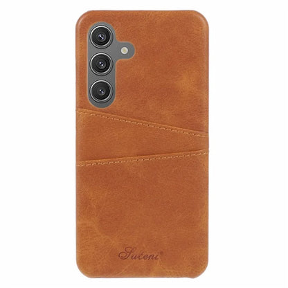 SUTENI For Samsung Galaxy S24 Calf Texture Case PU Leather Coated PC Back Shell