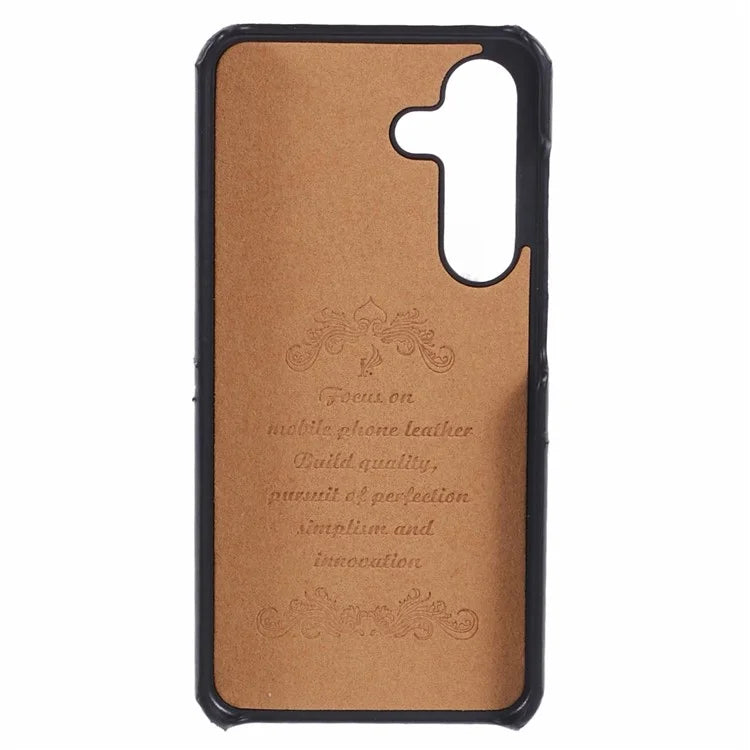 SUTENI For Samsung Galaxy S24 Calf Texture Case PU Leather Coated PC Back Shell