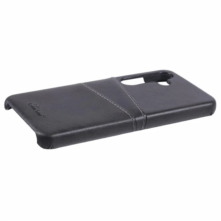 SUTENI For Samsung Galaxy S24 Calf Texture Case PU Leather Coated PC Back Shell