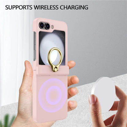For Samsung Galaxy Z Flip5 5G Case Anti-Drop Hinge Kickstand Hard PC Phone Back Cover