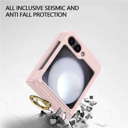 For Samsung Galaxy Z Flip5 5G Case Anti-Drop Hinge Kickstand Hard PC Phone Back Cover