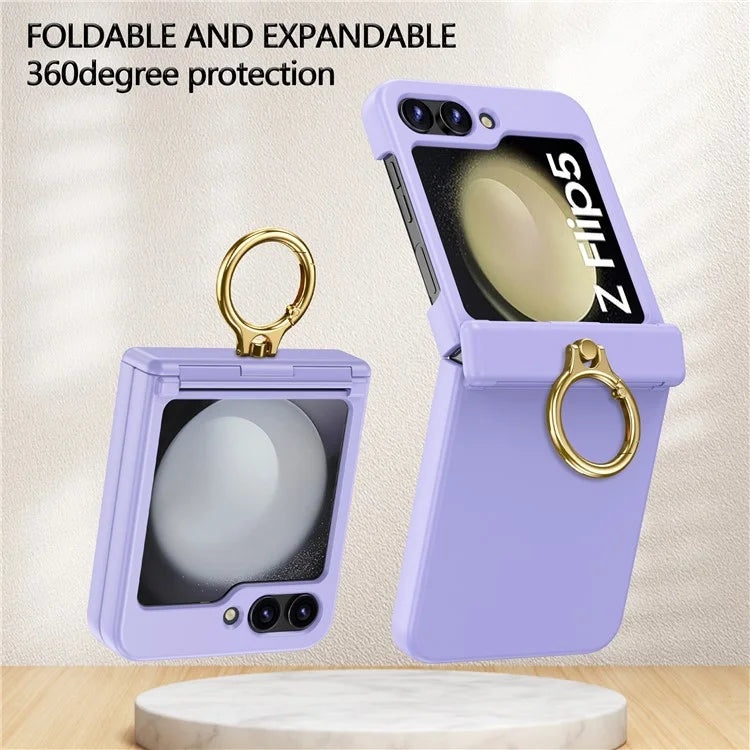 For Samsung Galaxy Z Flip5 5G Case Anti-Drop Hinge Kickstand Hard PC Phone Back Cover
