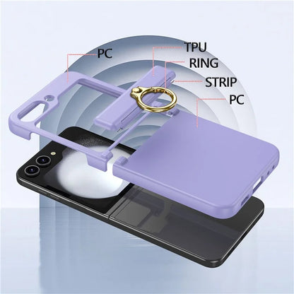 For Samsung Galaxy Z Flip5 5G Case Anti-Drop Hinge Kickstand Hard PC Phone Back Cover