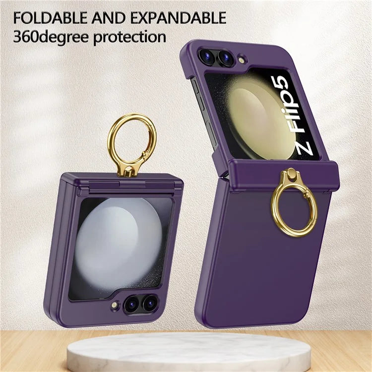 For Samsung Galaxy Z Flip5 5G Case Anti-Drop Hinge Kickstand Hard PC Phone Back Cover