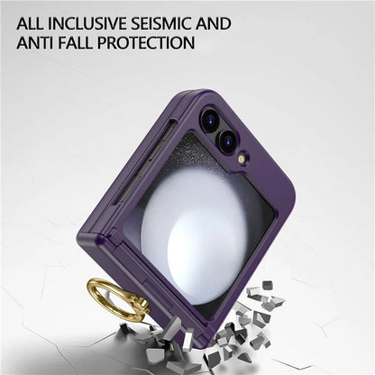 For Samsung Galaxy Z Flip5 5G Case Anti-Drop Hinge Kickstand Hard PC Phone Back Cover