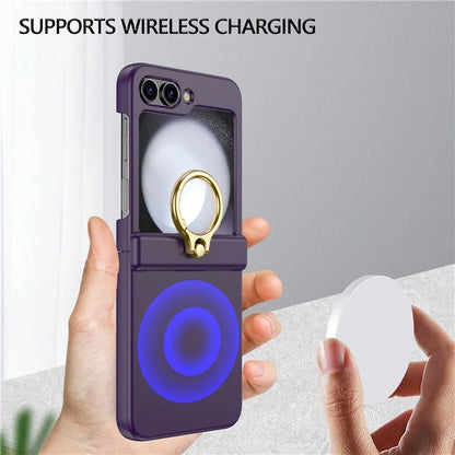 For Samsung Galaxy Z Flip5 5G Case Anti-Drop Hinge Kickstand Hard PC Phone Back Cover