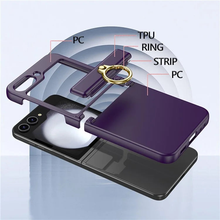 For Samsung Galaxy Z Flip5 5G Case Anti-Drop Hinge Kickstand Hard PC Phone Back Cover