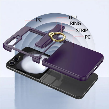 For Samsung Galaxy Z Flip5 5G Case Anti-Drop Hinge Kickstand Hard PC Phone Back Cover