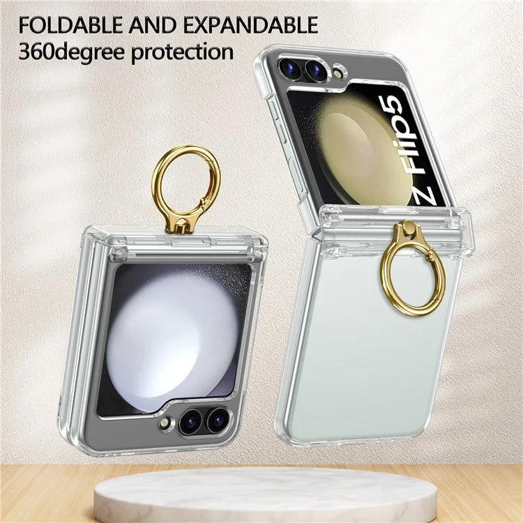 For Samsung Galaxy Z Flip5 5G Case Anti-Drop Hinge Kickstand Hard PC Phone Back Cover
