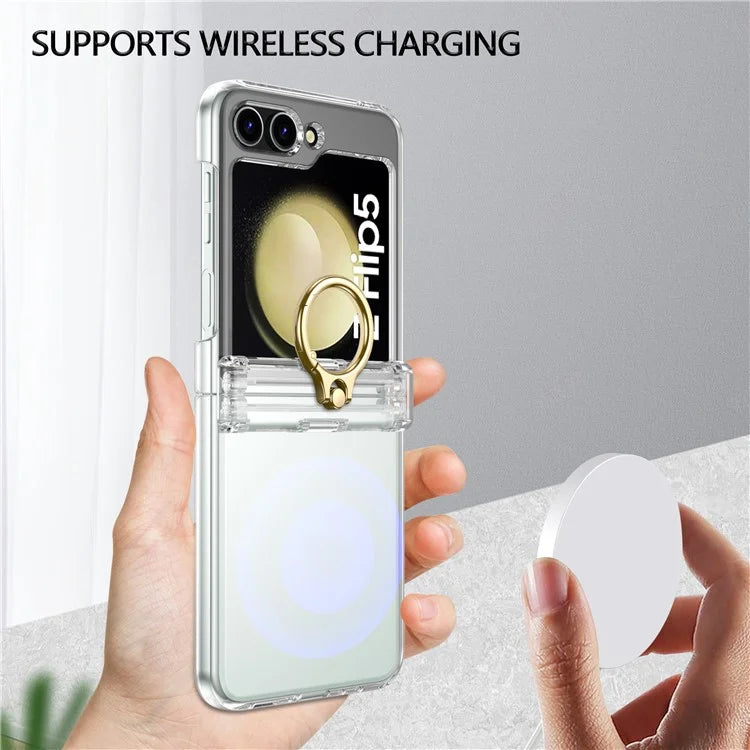 For Samsung Galaxy Z Flip5 5G Case Anti-Drop Hinge Kickstand Hard PC Phone Back Cover
