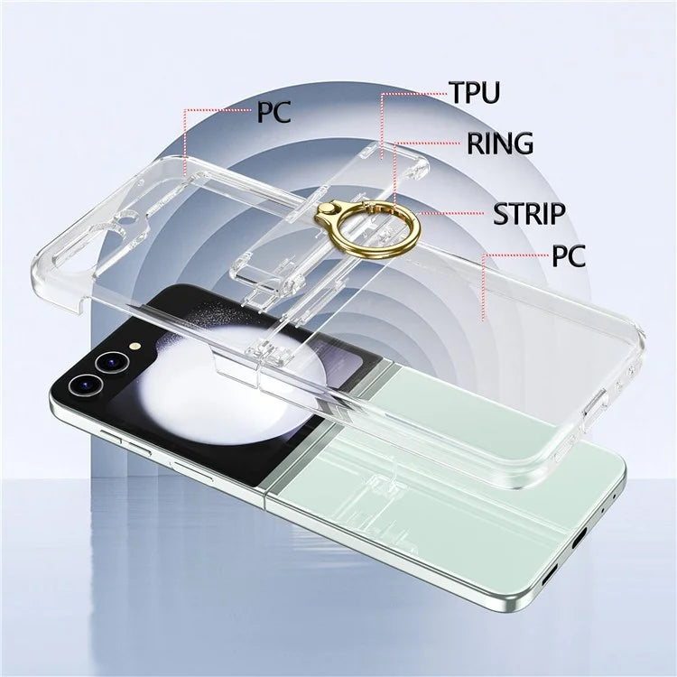 For Samsung Galaxy Z Flip5 5G Case Anti-Drop Hinge Kickstand Hard PC Phone Back Cover