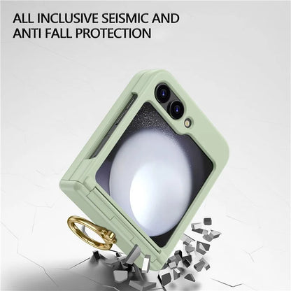 For Samsung Galaxy Z Flip5 5G Case Anti-Drop Hinge Kickstand Hard PC Phone Back Cover