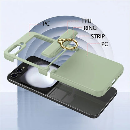 For Samsung Galaxy Z Flip5 5G Case Anti-Drop Hinge Kickstand Hard PC Phone Back Cover
