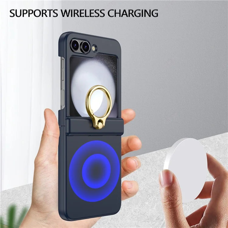 For Samsung Galaxy Z Flip5 5G Case Anti-Drop Hinge Kickstand Hard PC Phone Back Cover