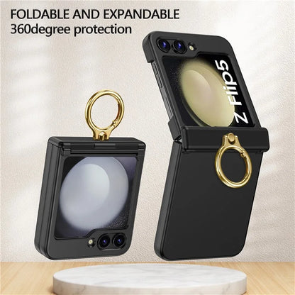 For Samsung Galaxy Z Flip5 5G Case Anti-Drop Hinge Kickstand Hard PC Phone Back Cover