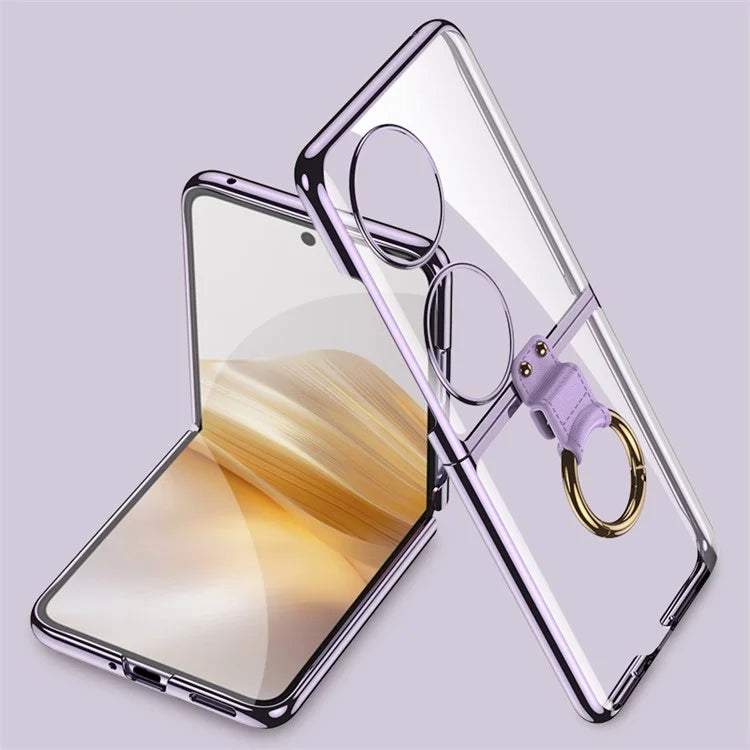 GKK For Huawei Pocket 2 Case Electroplating Ring Kickstand PC Phone Shell