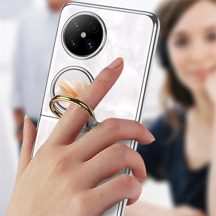 GKK For Huawei Pocket 2 Case Electroplating Ring Kickstand PC Phone Shell
