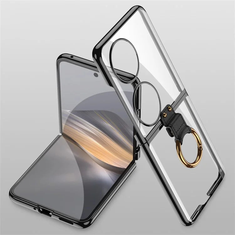 GKK For Huawei Pocket 2 Case Electroplating Ring Kickstand PC Phone Shell