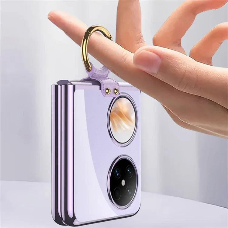 GKK For Huawei Pocket 2 Case Electroplating Ring Kickstand PC Phone Shell
