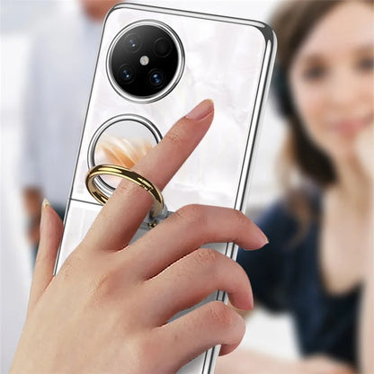 GKK For Huawei Pocket 2 Case Electroplating Ring Kickstand PC Phone Shell