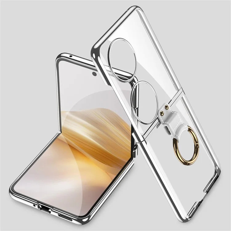 GKK For Huawei Pocket 2 Case Electroplating Ring Kickstand PC Phone Shell