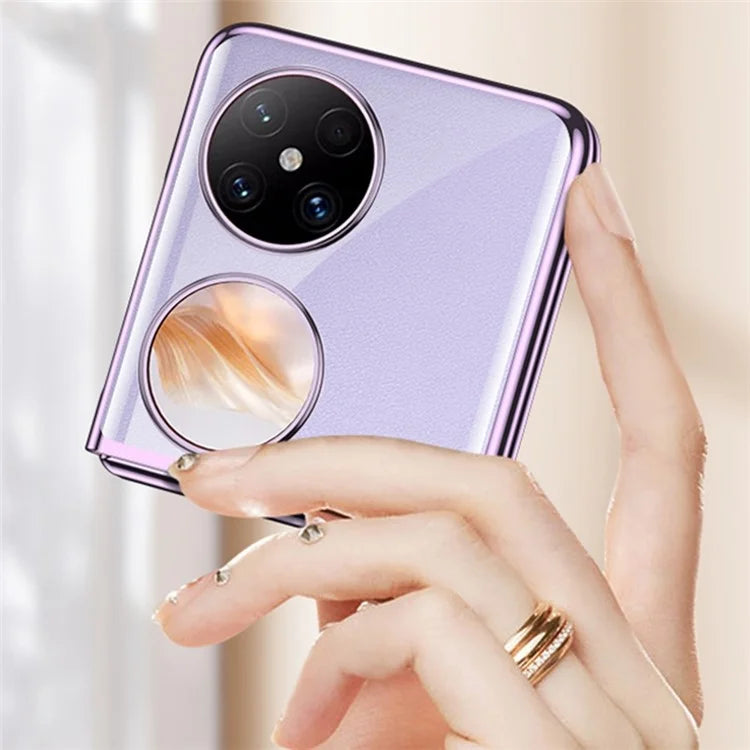 GKK For Huawei Pocket 2 Clear Case Electroplating Hard PC Slim Phone Cover