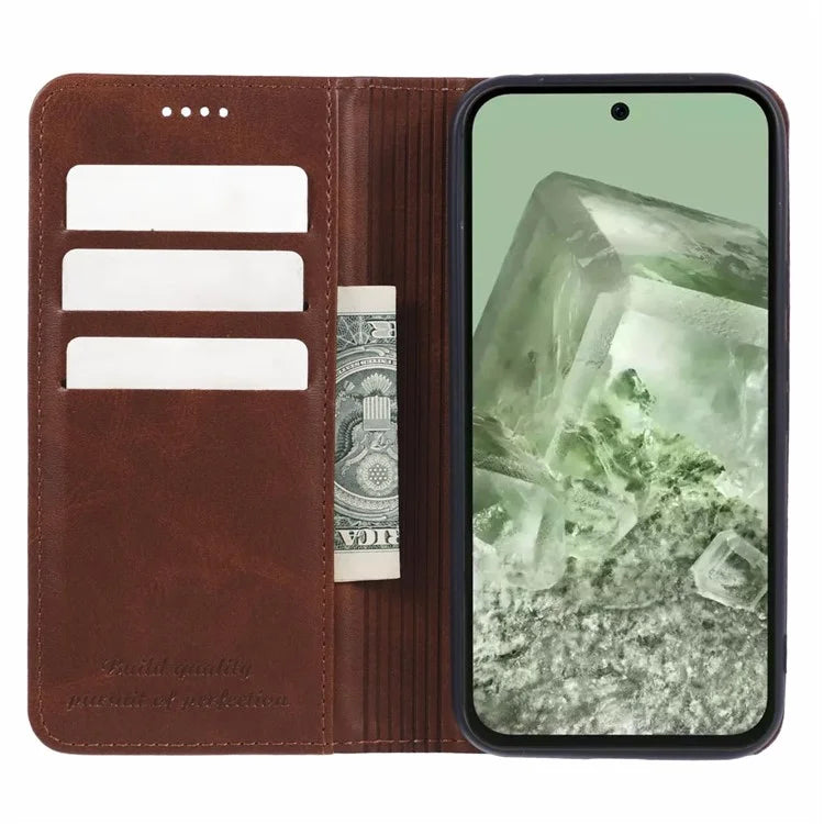 SUTENI For Google Pixel 8a Cell Phone Case PU Leather Folio Flip Wallet Cover