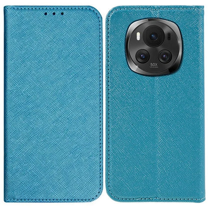 For Honor Magic6 5G Case Cross Texture Leather Wallet Cover Magnetic Closing
