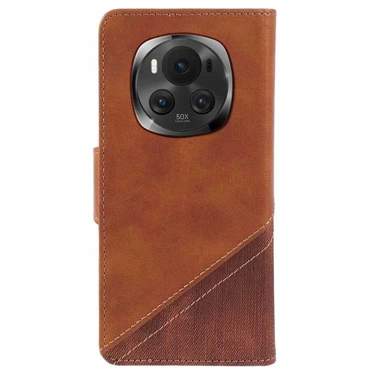 For Honor Magic6 Pro 5G Case Crazy Horse Texture Wallet Splicing Leather Phone Cover