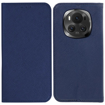 For Honor Magic6 Pro 5G Case Magnetic Closing Cross Texture Leather Phone Cover